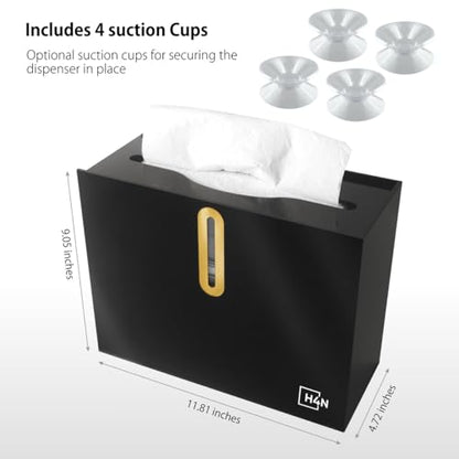 H4N Multifold Paper Towel Dispenser Countertop - Commercial Single Sheet Hand Towel Holder, Compact Acrylic Design for Home, Office, Restaurant Bathrooms - Black - color: Black