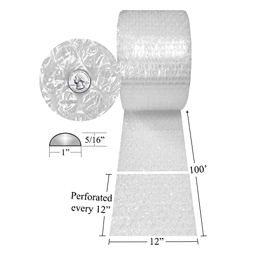 UBOXES Medium 5/16-Inch Bubble Cushioning Wrap Roll, 100-Foot by 12-Inch, Bubble Packing Wrap For Moving, Packing & Storage