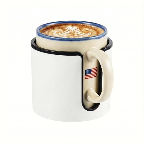Wall Mounted Cup Holder,Large Size for Cups,Mugs and Cans.(White)