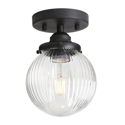Yosoan 1-Light Indoor Black Flush Mount Hallway Ceiling Light - color: Black