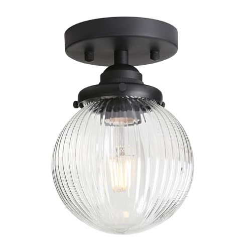 Yosoan 1-Light Indoor Black Flush Mount Hallway Ceiling Light - color: Black