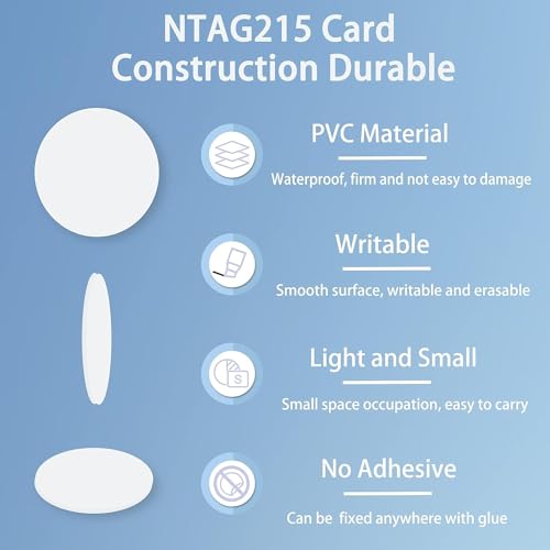 100pcs NFC Tags NTAG215 NFC Coins Rewritable White NFC Tag Round 30mm - color: White Nfc Coin (No Adhesive), size: 30mm - 100 pcs