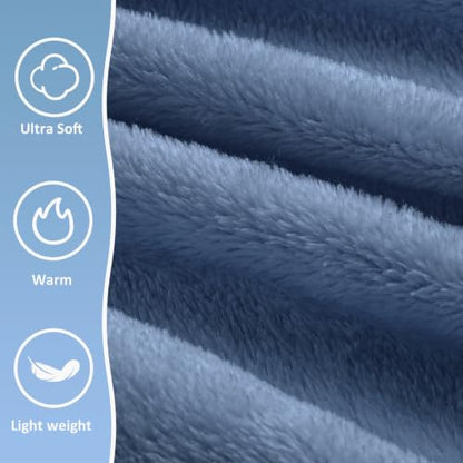 Travel Blanket, Airplane Blanket, Ultra-Soft, Warm & Lightweight, 65x40 in, Outdoor Blanket Essentials for Women, Men & Kids, Included Eye Mask, Luggage Sleeve & Backpack Clip Dusty Blue - color: Dusty Blue