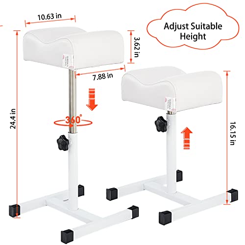 Pedicure Stand Footrest Stand Adjustable Height Technician SPA Beauty Stand Stool with Non-Slip SPA Salon Home Equipment White - color: White