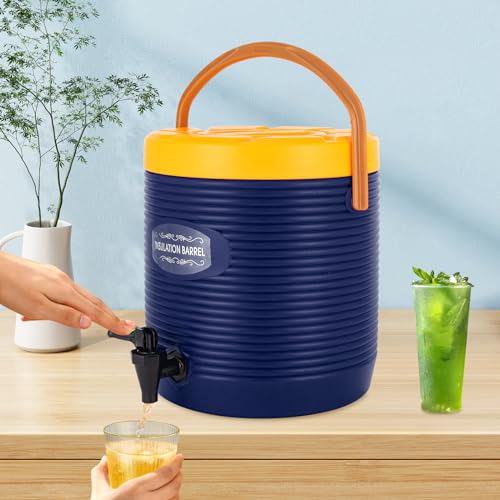 Stainless Steel Beverage Dispenser Insulated Container with Faucet Cooler with Drink Dispensers Cold and Hot Drink Dispenser for Milk Tea, Juice, Coffee 2.91 Gal Capacity (Blue) - color: Blue, size: 13L