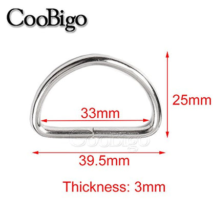CooBigo 50 Pack 1-1/4" Dee Rings D-Ring Metal Buckle Strap Sewing Accessories FLQ051-A - color: Silver, size: 1-1/4 Inch