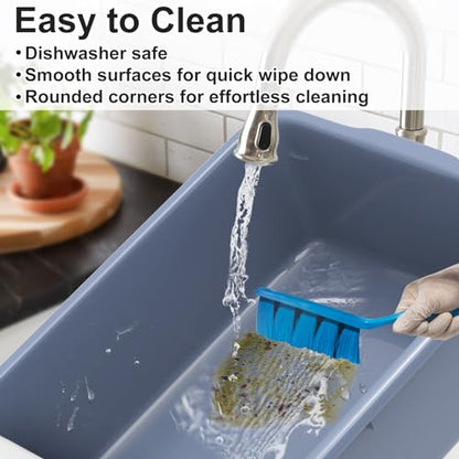 5 Pack Commercial Plastic Bus Tubs 8.6 Gallon (33L) - Heavy Duty Wash Basin & Dish Box Tote for Restaurant Kitchen Organization - 24.5" L x 16.5" W x 7" H Gray Utility Box - size: XL (24.5"L x 16.5"W x 7"H)