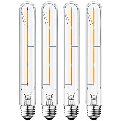 E26 LED Tubular Bulbs 4W T10 Dimmable LED Ligth Bulb Soft White 3000K - color: 8.9 Inch-3000k Soft White-4w(clear Glass)