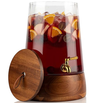 FOODLE Glass Drink Dispenser with Spigot - Beverage Dispenser with Stand - size: 3 Gallon