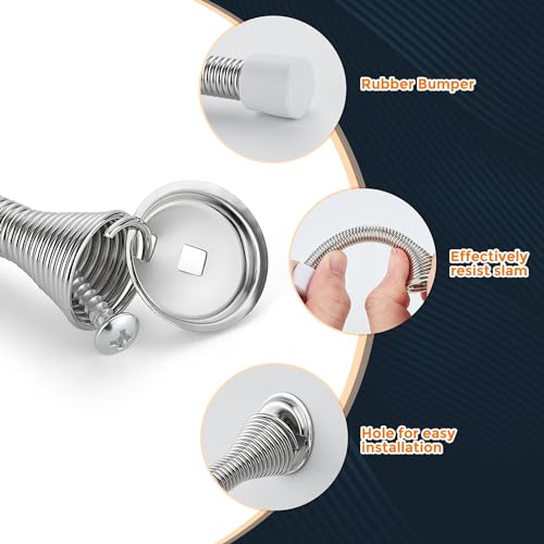 Ravinte Door Stoppers, 48 Pack Satin Nickel Spring Door Stops - color: Satin Nickel