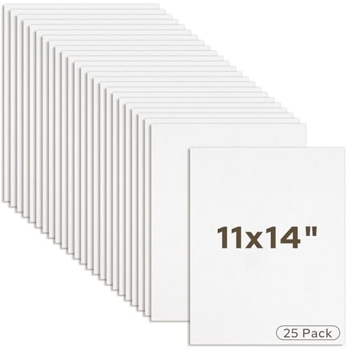Mat Board Center 25 Pack 11x14 Corrugated Cardboard Sheets 1/8" Flat Pads - color: White, size: 11x14