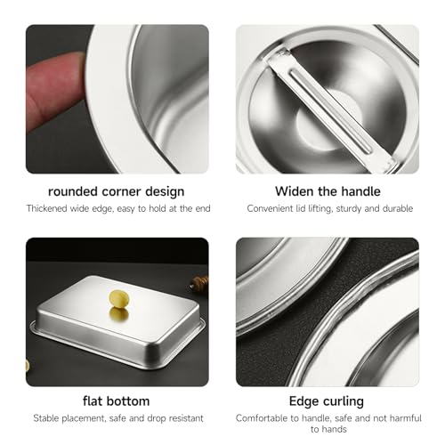 KUK 6 Packs Stainless Steel Hotel Pans with Lids 1/4 Size x 6" Deep Steam Table Commercial Food Storage Containers Stackable Metal Steamer Anti-Jam Restaurant Warm Pans