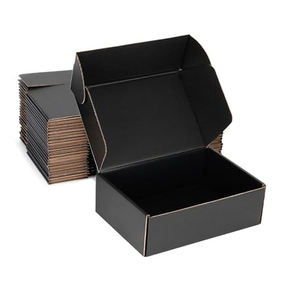 10x5x3 Black Shipping Boxes for Small Business, Packing, 25 Pack - color: Black, size: 10x5x3 Inch