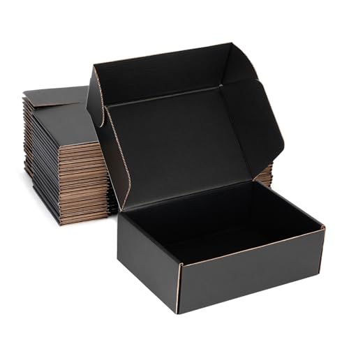 10x5x3 Black Shipping Boxes for Small Business, Packing, 25 Pack - color: Black, size: 10x5x3 Inch