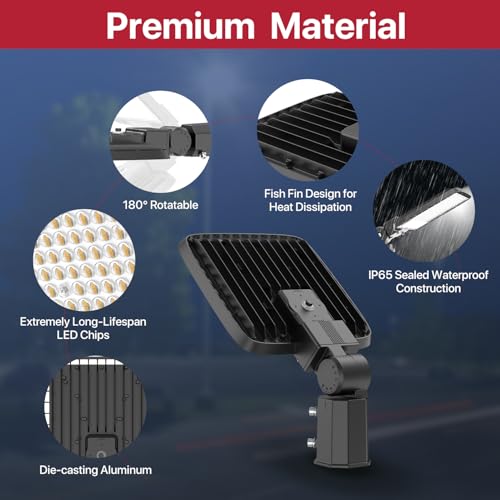 Kifflux 150W Led Parking Lot Light 120V Slip Fit Pole Mount Dusk to Dawn - size: 150watt 1pack