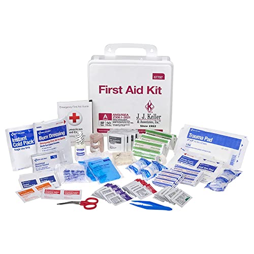 J. J. Keller First Aid Kit, 50 Person 184 Pieces, ANSI Class A, OSHA, Plastic, Waterproof