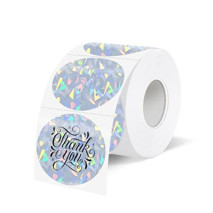 1.5 Inch Thermal Labels,Holographic Circle Direct Thermal Stickers,for Address Design DIY Logo Business(300 pcs/Glass Fragments) - color: Glass Fragments, size: 1.5 inch