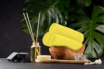 Salon Towels – Pack of 24 (16"x27") 100% Cotton Ring Spun (Not Bleach Proof) Ultra Soft, Highly Absorbent Hand Towels – Bulk for Spa, Gym & Salon (Yellow) - color: Yellow