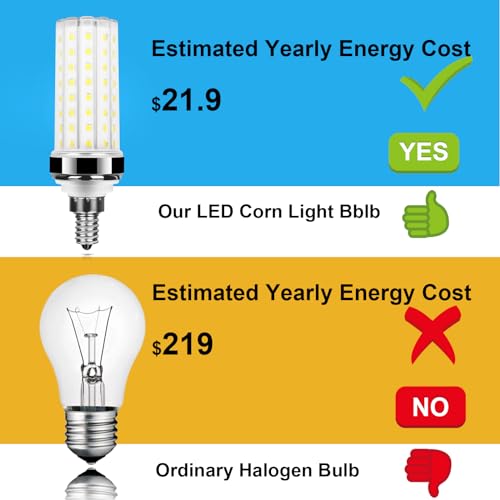 E12 LED Corn Light Bulb 100w Equivalent 1000 Lumen 6000K Daylight White 20W Led Chandelier Light Bulbs for Chandeliers Ceiling Fan Pendant Wall sconces LED Candelabra Bulbs