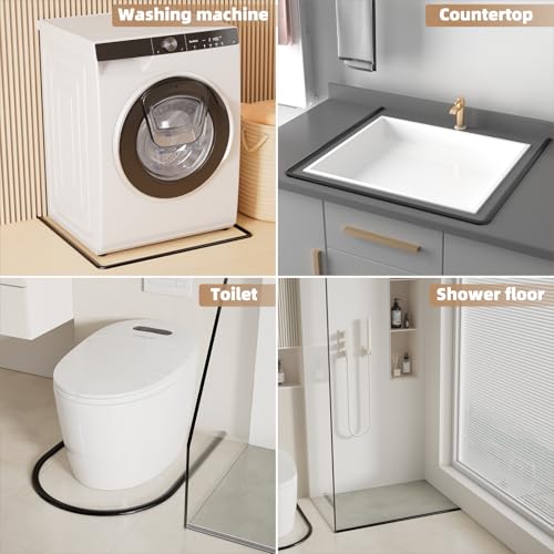 39” Black Shower Threshold Water Dam Stopper for Dry Wet Separation - color: Black, size: 39inch