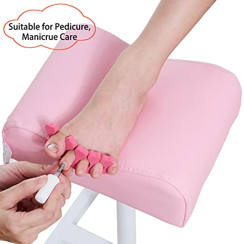 Pedicure Manicure Footrest Adjustable Height Stand Beauty SPA Salon Nail Care Pink - color: Pink