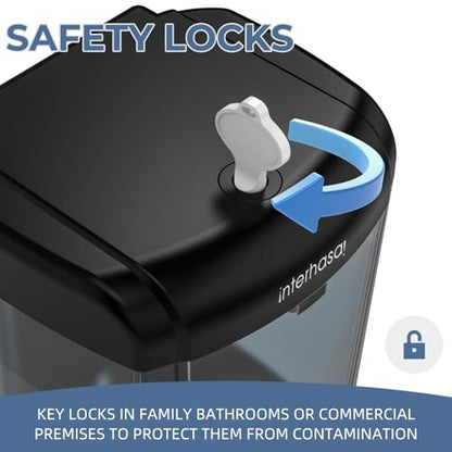 interhasa! Automatic Soap Dispenser Wall Mount 20oz Refillable Liquid Hand Sanitizer Dispenser Commercial Soap Dispenser for Bathroom Support Liquid Gel - color: Black