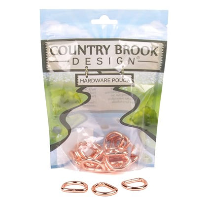 Country Brook Design - Welded D-Rings (3/4 Inch) - color: Rose Gold, size: 10 (Pack of 1)