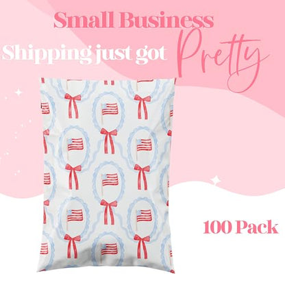 Pretty Package Store Poly Mailers 10x13, American Flags, 100 Pack - color: American Flag, size: 10x13
