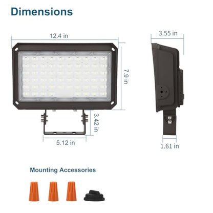 LED Flood Light 150W/100W/75W Adjustable with Trunnion Mount
