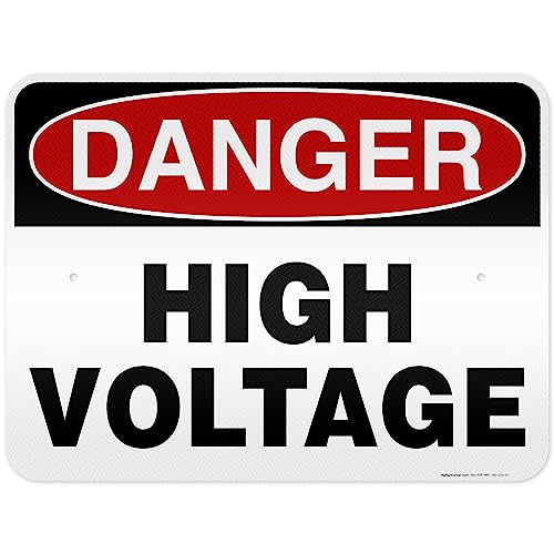Danger High Voltage Sign, 18x24 Inches, 3M EGP Reflective, Rust Free .080 - size: 18x24 - Aluminum Reflective
