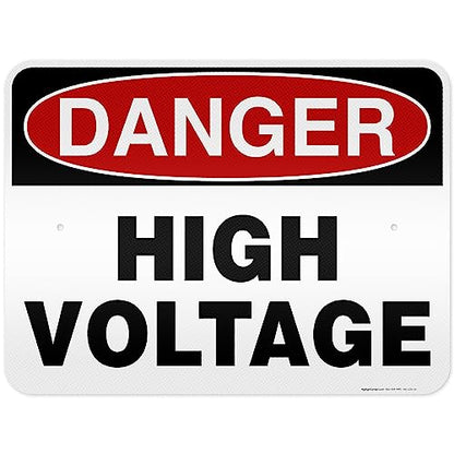Danger High Voltage Sign, 18x24 Inches, 3M EGP Reflective, Rust Free .080 - size: 18x24 - Aluminum Reflective