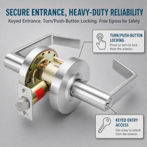 LO-Lock Entrance/Keylock Function, Commercial Lever Door Lock,ADA-Compliant - style: Entrance/Keylock