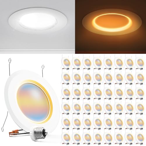 Sunco 48 Pack 6 Inch Recessed Light with Night Light, LED Can Lights Retrofit Lighting, 1000 LM, 12W, Selectable CCT 2700K/3000K/4000K/5000K/6000K, Dimmable, Damp Rated ETL - size: 48 Pack