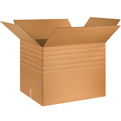 Boxes Fast 30" x 24" x 24" Heavy-Duty Multi-Depth Cardboard Shipping Boxes, BFMDHD302424, Pre-Scored, Single Wall Corrugated, Kraft (Pack of 10)