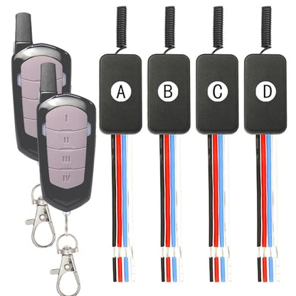 4 Way Mini Wireless Light Switch Kit,DC5V-30V 3A Relay - size: 5V-30V-3A-4Way-Mini Switch