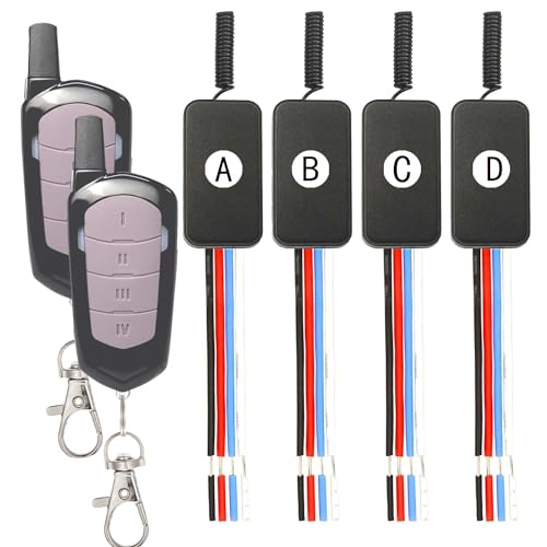 4 Way Mini Wireless Light Switch Kit,DC5V-30V 3A Relay - size: 5V-30V-3A-4Way-Mini Switch
