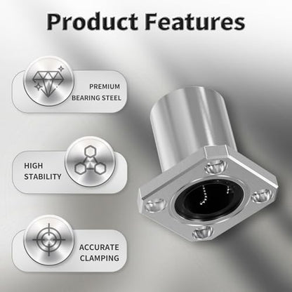 4 Pcs LMK12UU Square Flange Linear Ball Bearings, 12x21x30mm - size: LMK12UU