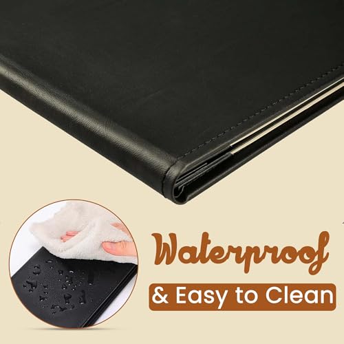 Prestine Menu Covers Made of Premium Faux Leather (10-Pack) - 8.5" x 11" - 4 Views - Black - Restaurant Menu - Wine List - Bar Menu - size: 8.5”x11” - 4 Views