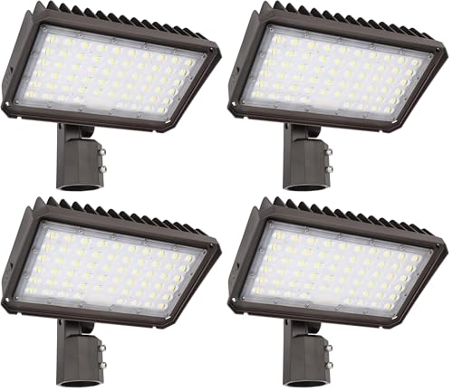 kadision 200W LED Flood Light with Dusk-to-Dawn Photocell, 200W/150W/100W Adjustable 26000lm 5000K 100-277V IP65 Waterproof, Slip Fitter Mount LED Parking Lot Light, ETL Listed (Pack of 4) - size: 200W (Pack of 4)