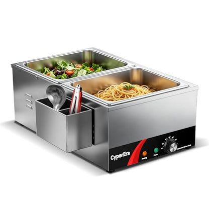 2Pan Commercial Food Warmer, 19QT Buffet Servers and Warmers 1200W