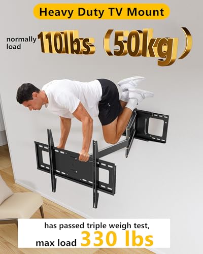 48" Extension Long Arm Full Motion TV Wall Mount 37-85” TV by WHYFONE - size: Fit 37-85" TVs