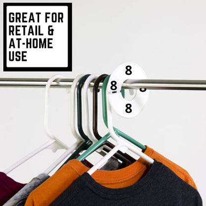 Discount Sizing- Women's Clothing Round Rack Number Size Dividers | 3 of Each Size 0-28 Even | (45 Pack White and Quantities Available - color: White With Black Print