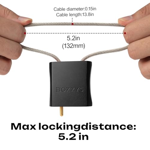 Cable Padlock with 3 Keys | L 1.15ft(0.35m),D 1/6in(4mm) Adjustable Steel Cable Lock | Aluminum Locks for Bikes, Gate, Lockers & Outdoor Gear | Weatherproof & Black - color: black - L 1.15ft(0.35m),D 1/6in(4mm)