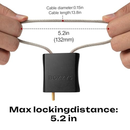 Cable Padlock with 3 Keys | L 1.15ft(0.35m),D 1/6in(4mm) Adjustable Steel Cable Lock | Aluminum Locks for Bikes, Gate, Lockers & Outdoor Gear | Weatherproof & Black - color: black - L 1.15ft(0.35m),D 1/6in(4mm)