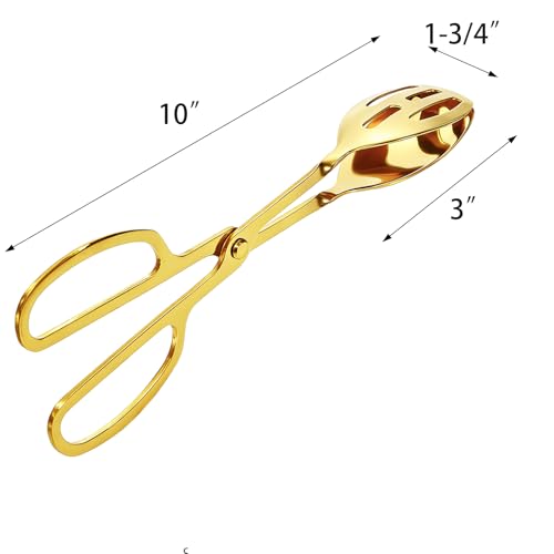 Jucoan 2 Pack Gold Salad Tongs, Buffet Serving Tongs, Stainless Steel - color: Gold