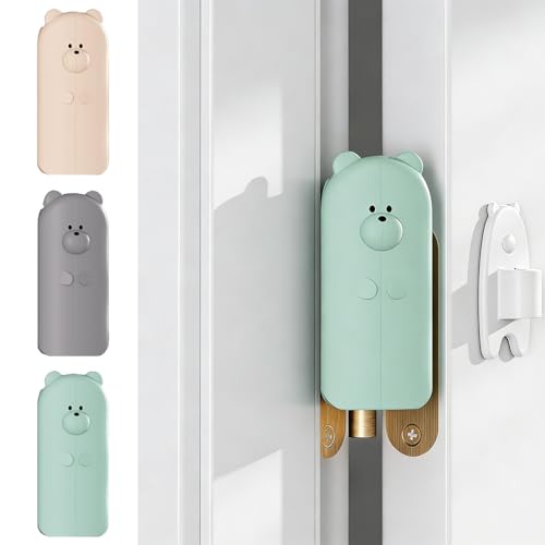 Door Pinch Guard Baby Proofing - Door Hinge Cover,Hanging Silicone Pinch Guard and Anti Slam Stopper,Anti-Pinch Safety Latch for Cabinet Drawer Window3pcs (Green+Grey+Apricot)