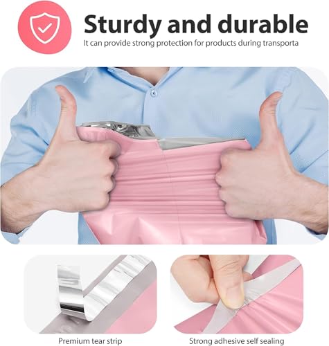Fuxury Poly Mailers 14.5x19" 400Pcs, Bulk Shipping Bags for Clothes, Pink - color: Light Pink, size: 14.5x19" 400pcs