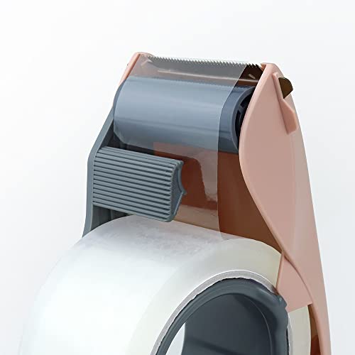 ABEL Duet 2-in-1 Packing Tape Dispenser & Splitter, Pink, 2 Inch Wide Ergonomic Tape Gun, Built-in Safety Tape Splitter, Shipping Moving Mailing Box Sealing Carton Packaging, Lightweight Tape Cutter - color: Pink