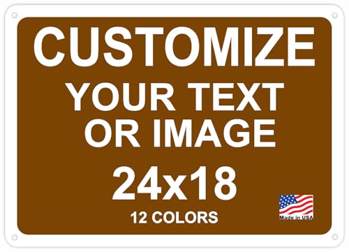 Custom Metal Sign, Personalized Outdoor Aluminum Sign, 24x18 in - color: Solid, size: 24x18 inches