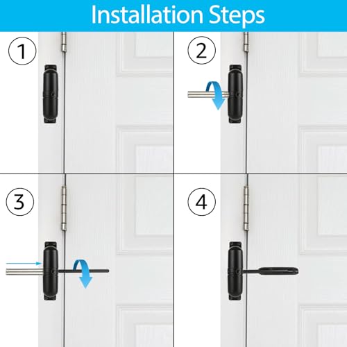 2PCS Automatic Door Closer, Safety Spring Door Closer, Adjustable Soft Door Closer, Easy to Install to Convert Hinged Doors, Black Auto Door Closers for Home